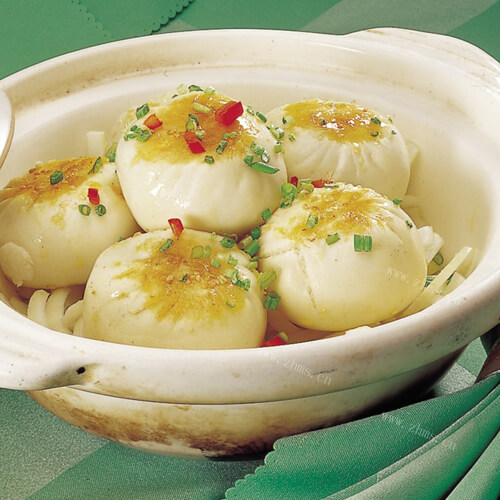 白菜虾蓉生煎包