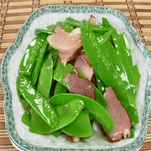 肉片炒荷兰豆