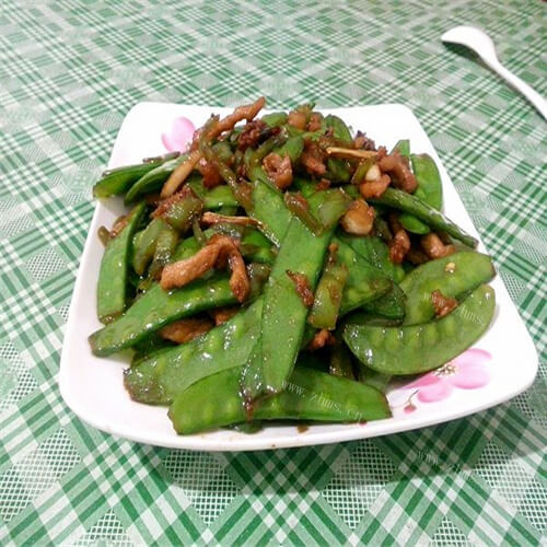肉片炒荷兰豆