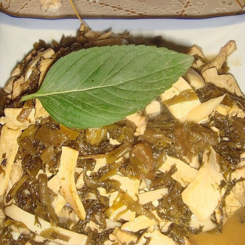 倒笃菜茭白肉片