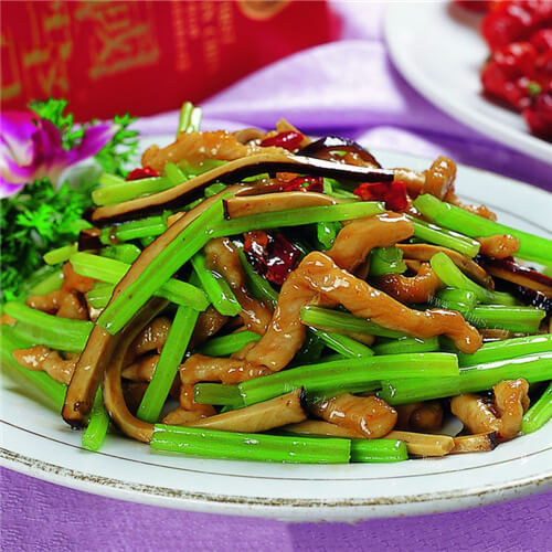 水芹香干炒肉丝
