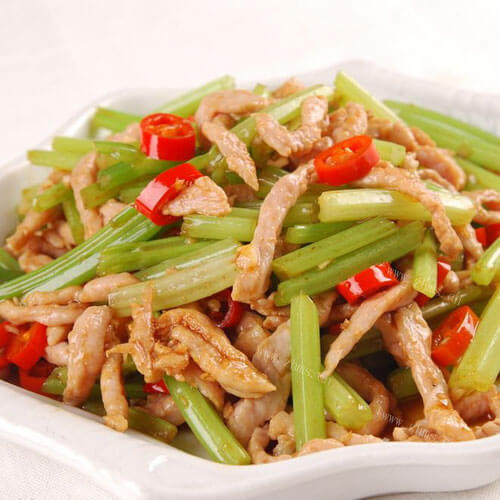 水芹炒肉丝