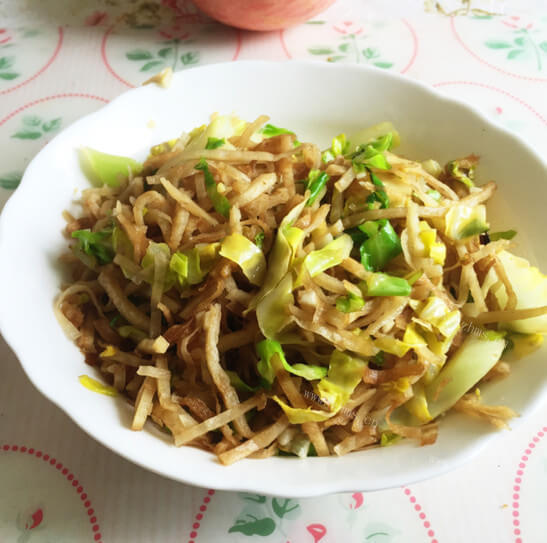 圆白菜炒饼