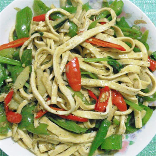 家常鸡丝炒豆腐