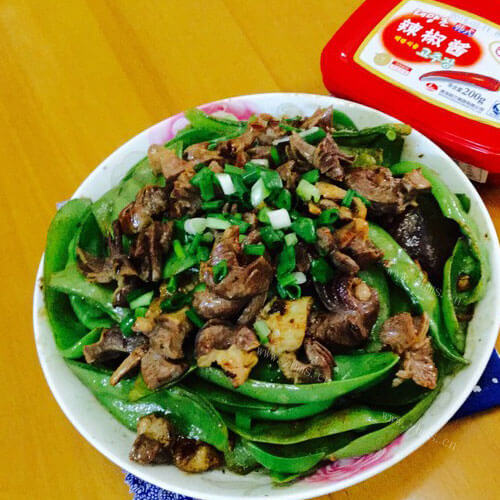 肾花炒荷兰豆