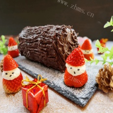 圣诞树桩蛋糕#甜蜜之