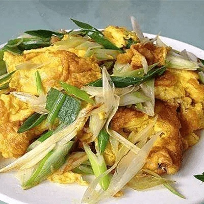 香味浓郁的大葱炒鸡蛋