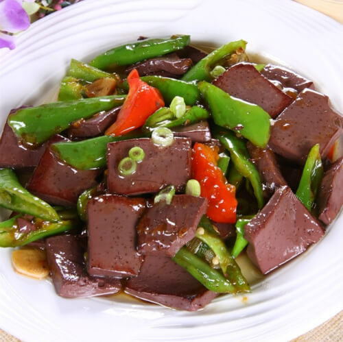 辣椒炒羊血