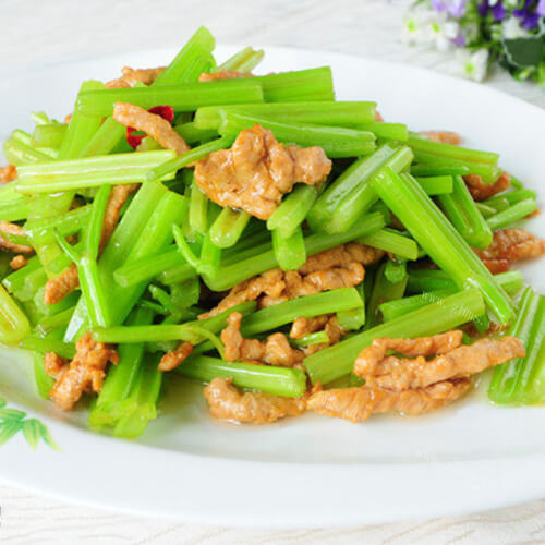 水芹炒肉丝