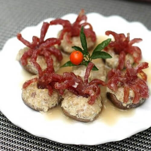 腊肠肉糜酿鲜菇