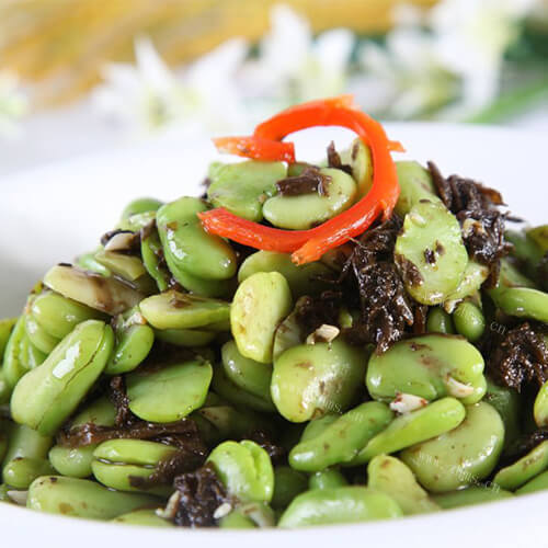 橄榄菜炒蚕豆