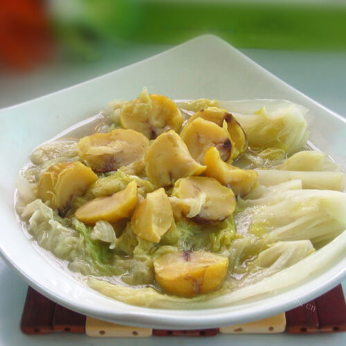 冬菇板栗烧白菜