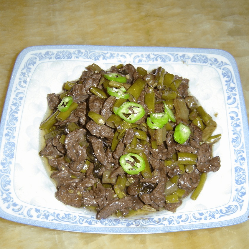 家常豆角炒牛肉