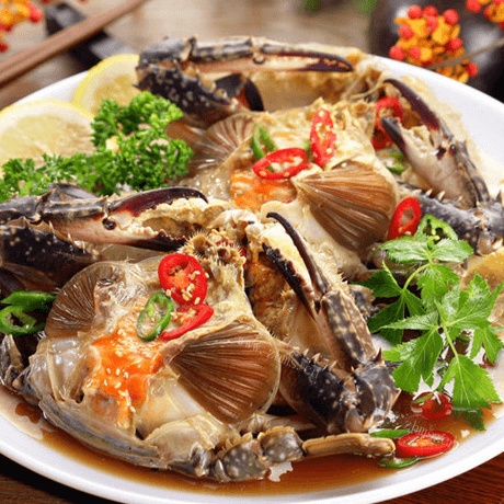 美味的清蒸梭子蟹