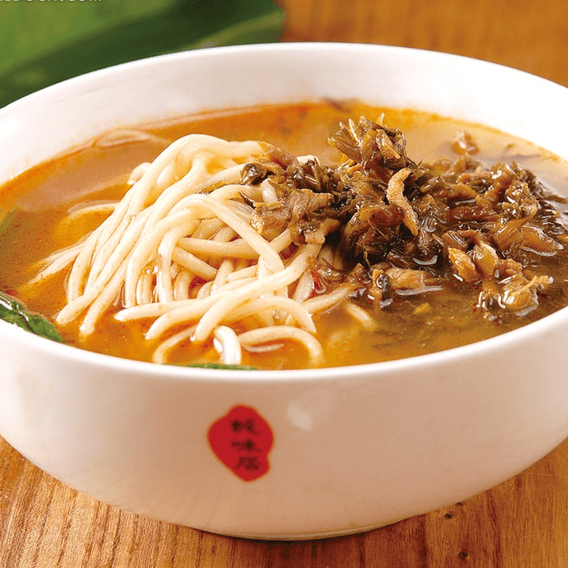 美味的榨菜肉丝面