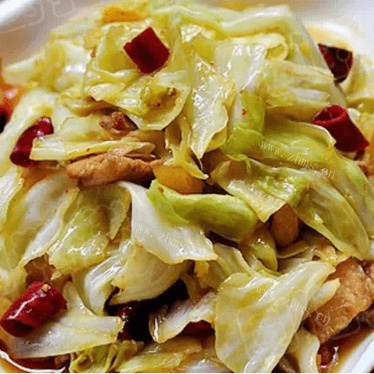 我喜欢的包菜炒肉