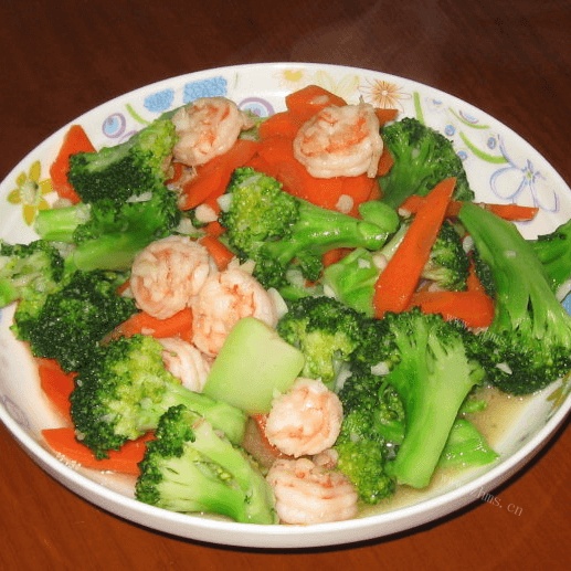 简单版西兰花炒虾仁