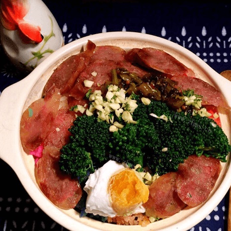 家常腊肠饭