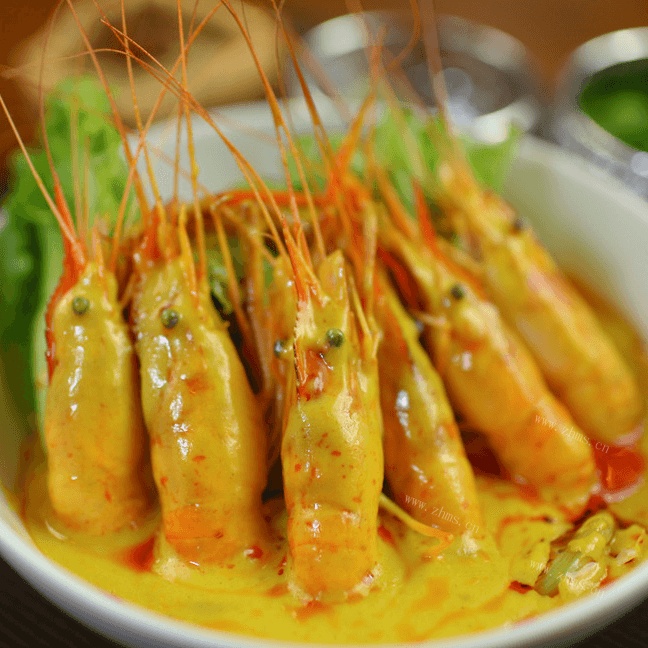 美味的咖喱虾