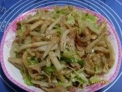 圆白菜炒饼做法图解9)