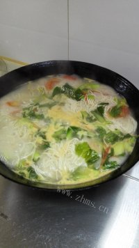 美味的番茄青菜面做法图解5)