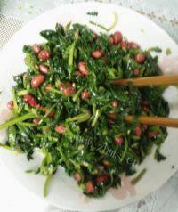 下酒菜菠菜拌花生米做法图解13)