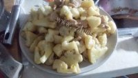 花菜炒肉片做法图解6)
