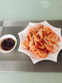 美味的白灼沙虾