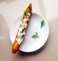 自制香蕉船水果沙拉做法图解10)