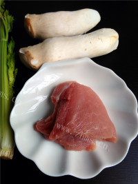 家常菜杏鲍菇肉丝做法图解1)