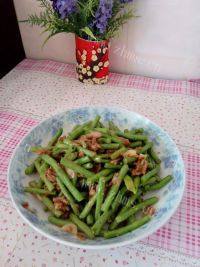 家常菜长豆角炒肉丝