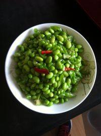 青椒炒毛豆自制