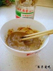 家常菜麻酱粉丝菠菜做法图解4)