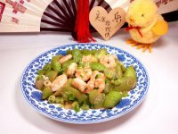 家常菜丝瓜虾仁