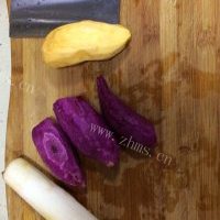 香甜桂花蜜汁山药红薯紫薯的做法图解一