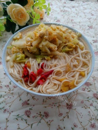 珍馐美味的鸡蛋白菜面做法图解10)