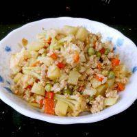美味肉末土豆焖饭做法图解7)