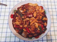 家常菜鸡腿菇炒肉片