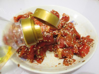 美味佳肴的烤箱羊肉串做法图解4)