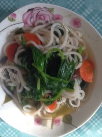 美味的香菇豆苗米线做法图解8)