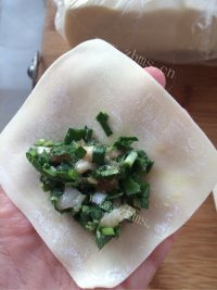 美味的猪肉韭菜馄饨做法图解4)