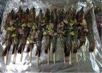 脆脆的烤串串虾做法图解5)