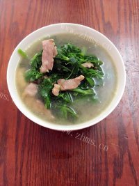 混搭的荷兰豆苗肉片汤做法图解7)