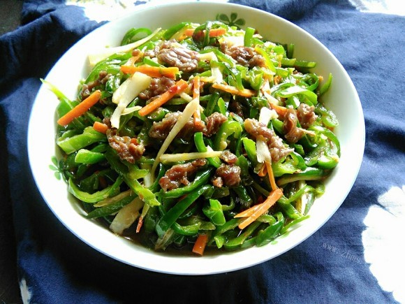 独特的青椒炒牛肉