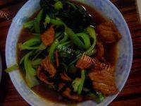 油菜炒肉自制
