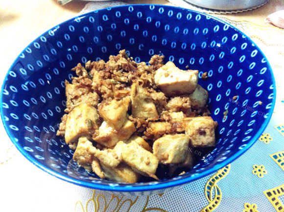可口的肉末豆腐