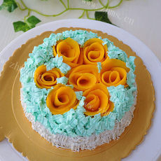 特色美食芒果奶油蛋糕