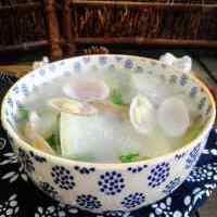 鲜美可口的花蛤冬瓜汤的做法图解十三