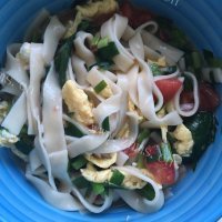 美味的西红柿鸡蛋拌面