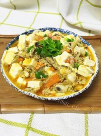 色香味浓的蟹黄豆腐做法图解11)